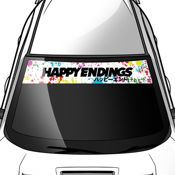 Windshield Banner - Splatter Edition 60" (Air Release) - Happy Endings - Automotive & Lifestyle Brand