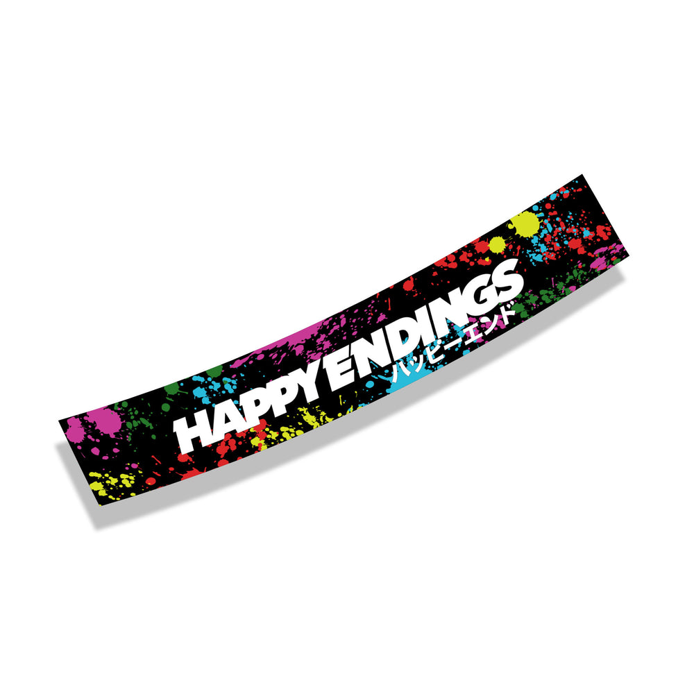 Windshield Banner - Splatter Edition 60" (Air Release) - Happy Endings - Automotive & Lifestyle Brand