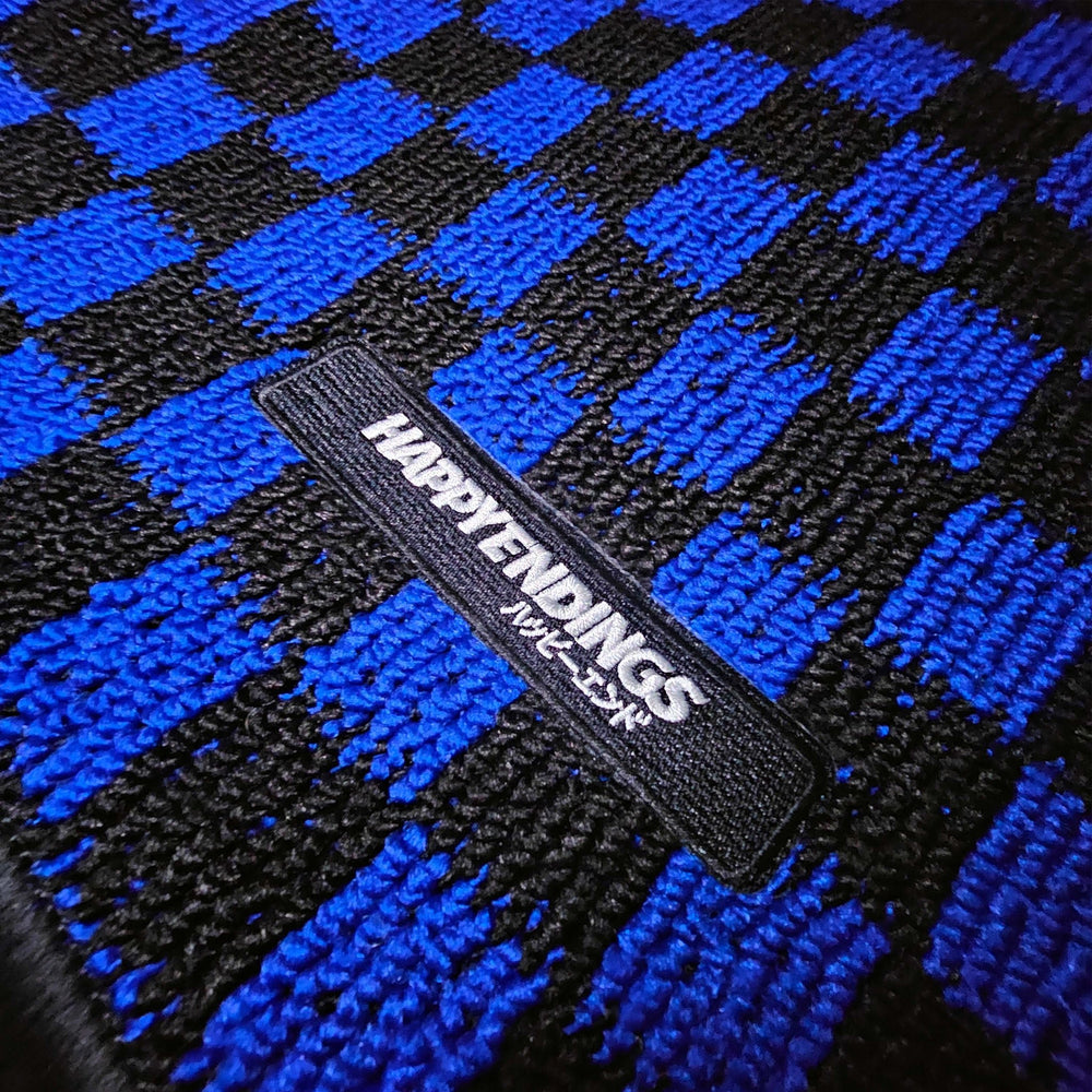 Floor Mats - Checkerboard (Blue) - Happy Endings - Automotive & Lifestyle Brand