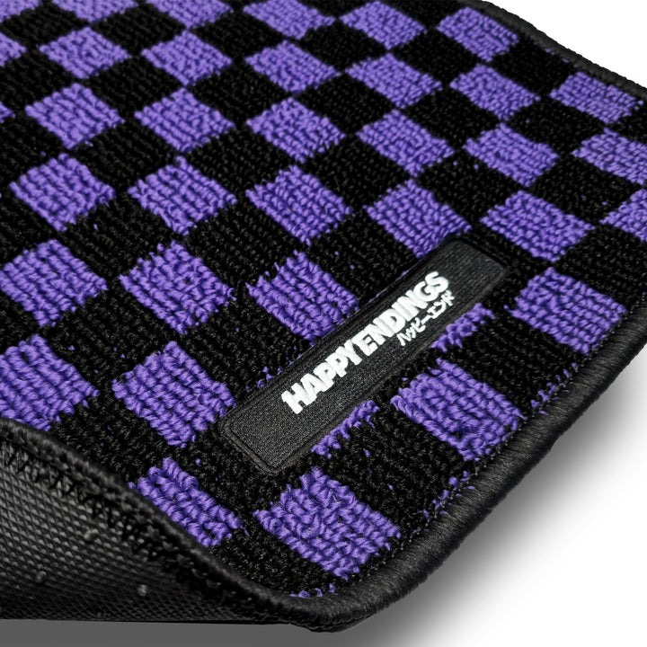 Floor Mats - Checkerboard (Purple) - Happy Endings - Automotive & Lifestyle Brand