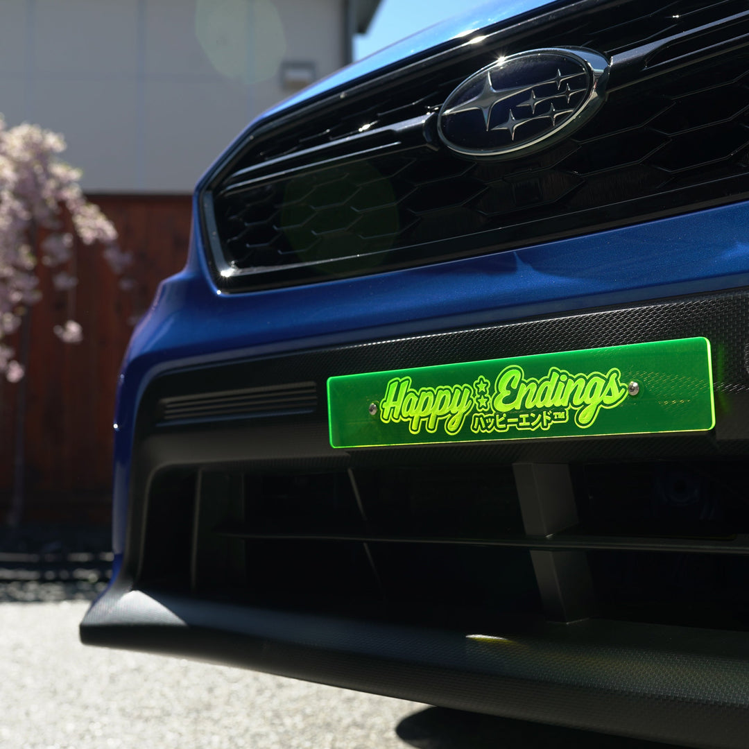 Front License Plate Delete - Transparent Neon Green - Happy Endings - Automotive & Lifestyle Brand
