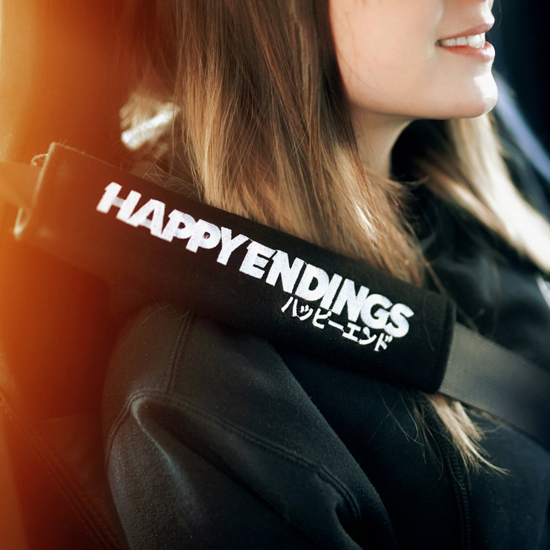 Seat Belt Covers - Black (Pair) - Happy Endings - Automotive & Lifestyle Brand