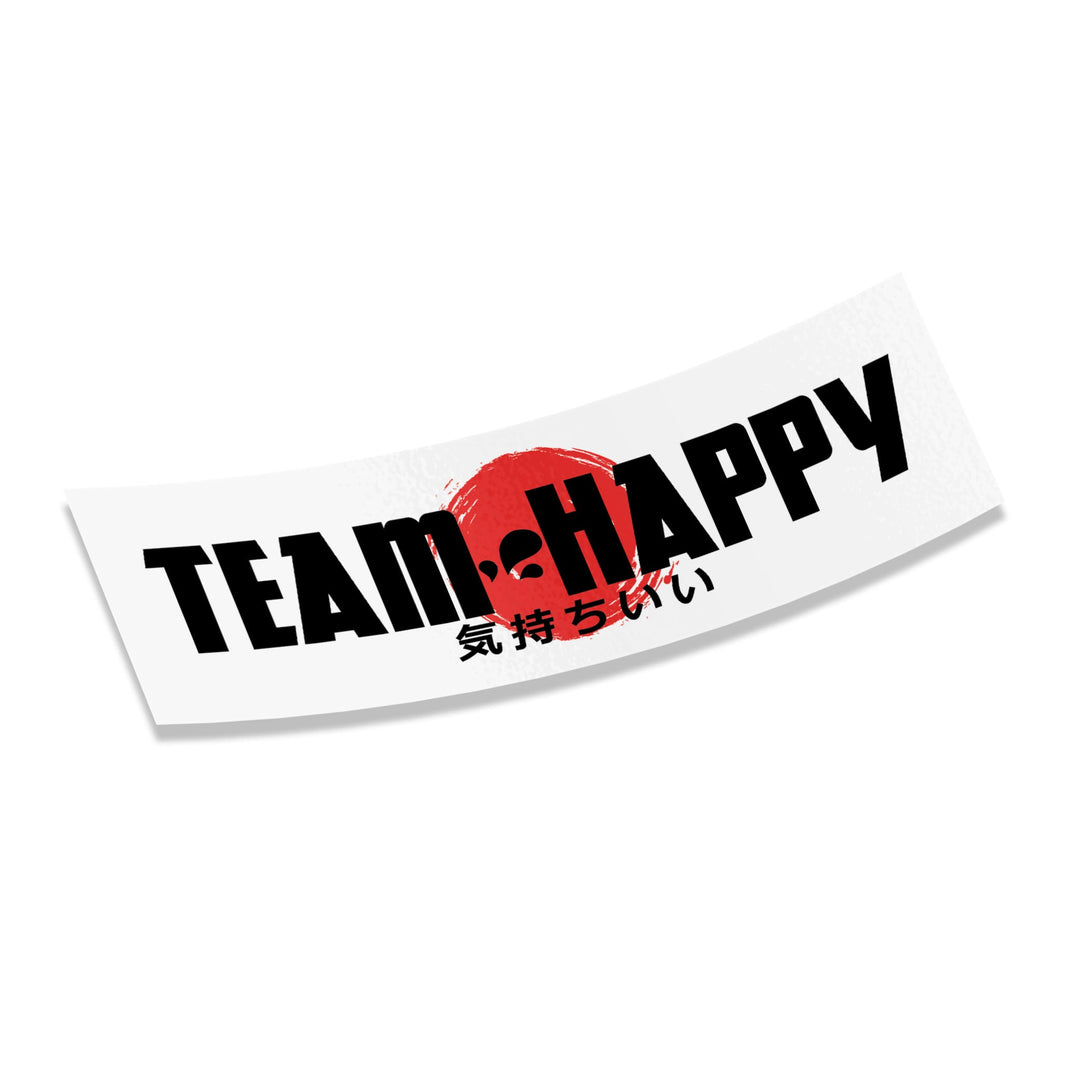 Sticker - Team Happy (White) - Happy Endings - Automotive & Lifestyle Brand