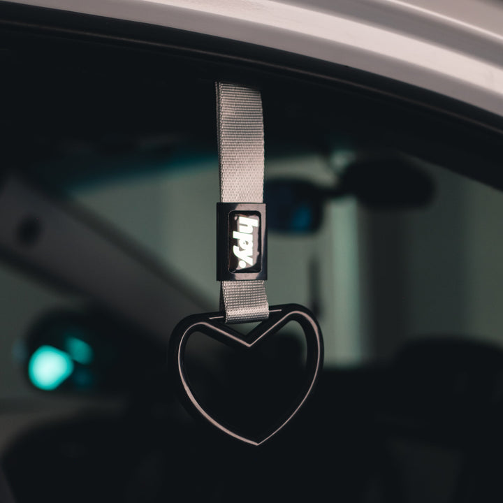 Tsurikawa - Black Heart (Silver Strap) - Happy Endings - Automotive & Lifestyle Brand