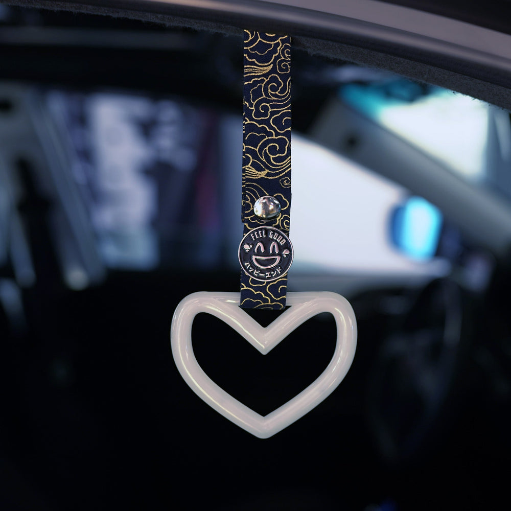 Tsurikawa - Glow in the Dark Heart (Black Clouds Strap) - Happy Endings - Automotive & Lifestyle Brand