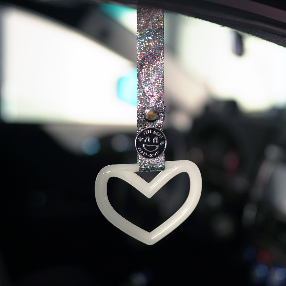 Tsurikawa - Glow in the Dark Heart (Black Glitter Strap) - Happy Endings - Automotive & Lifestyle Brand