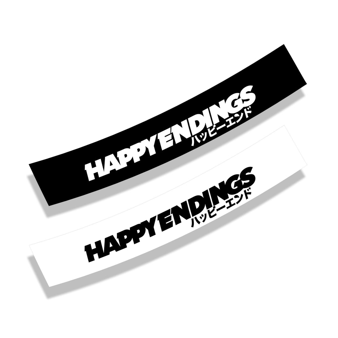 Windshield Banner - Block Edition 60" (Air Release) - Happy Endings - Automotive & Lifestyle Brand