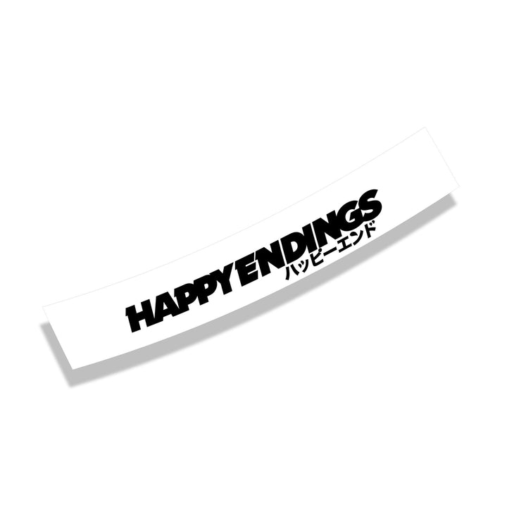 Windshield Banner - Block Edition 60" (Air Release) - Happy Endings - Automotive & Lifestyle Brand