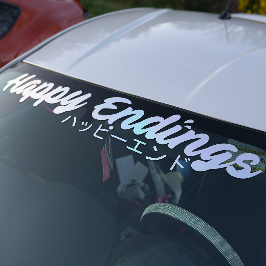 Windshield Banner - Happy And You Know It 40" - Happy Endings - Automotive & Lifestyle Brand