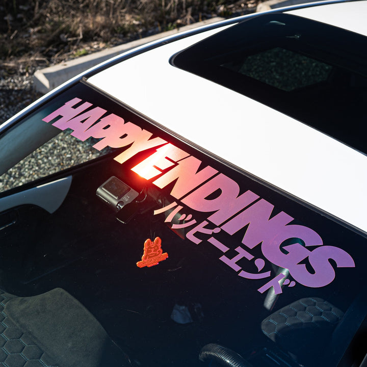 Windshield Banner - She Makes Me Smile 40" - Happy Endings - Automotive & Lifestyle Brand